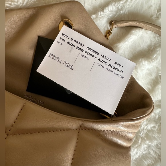 SAINT LAURENT PUFFER TOY BAG IN QUILTED LAMBSKIN - DARK BEIGE - Picture 4 of 15